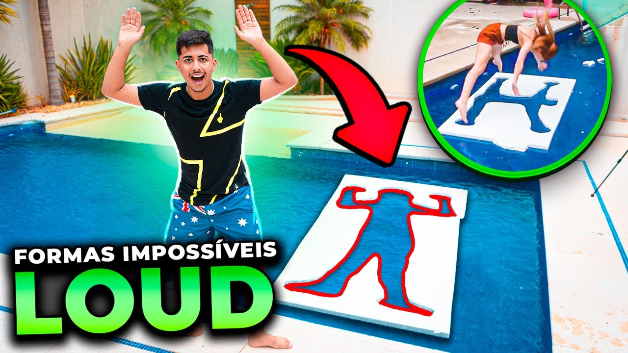 CONSEGUIMOS?! PULANDO EM FORMAS IMPOSSÍVEIS NA PISCINA DA LOUD!!