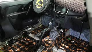 Renault Sandero неполная шумоизоляция, а именно - обработка пола, багажника и колёсных арок авто