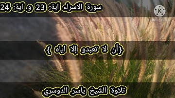 ايات من سورة الاسراء على البر بالوالدين بتلاوة الشيخ ياسر الدوسري
