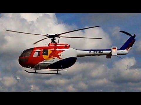 Scale RC BO 105 Red Bull - T Rex 500 ESP - Rundflug *HD*