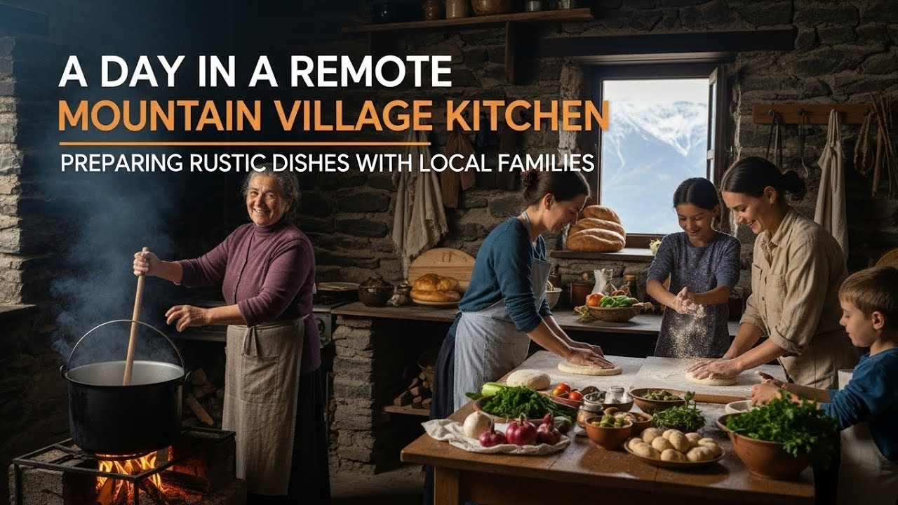 Один день на кухне отдаленной горной деревни – приготовление простых блюд вместе с местными семьями.