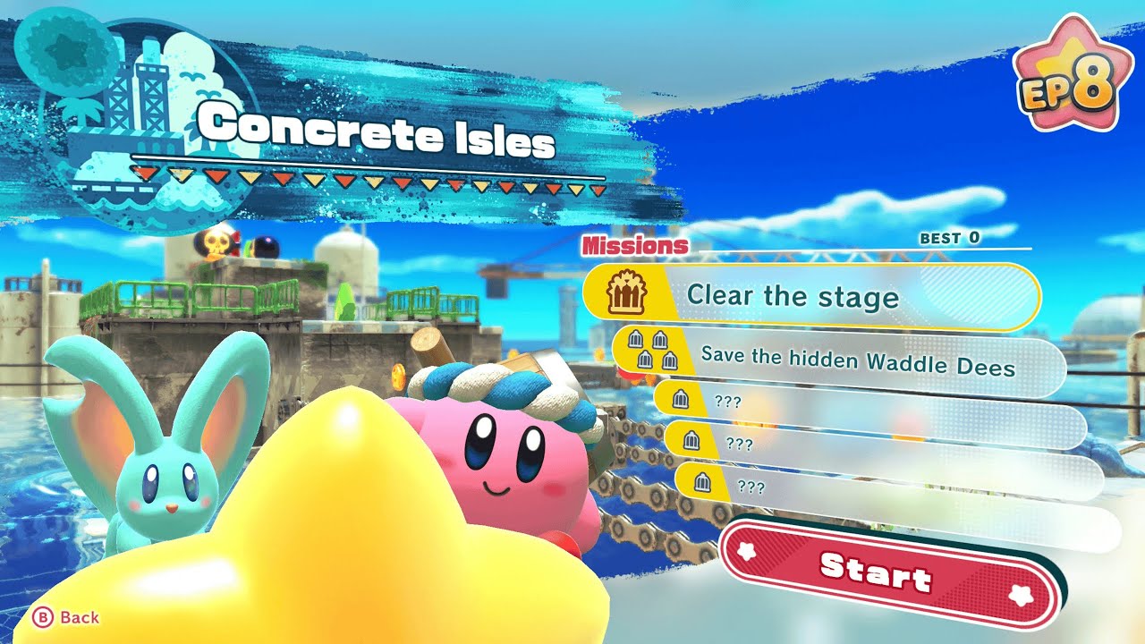 Kirby and the Forgotten Land - Concrete Isles | Episode 8 (100% | 4K 60FPS)