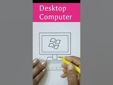 How to draw desktop computer easy step by step for beginners #drawing # ...