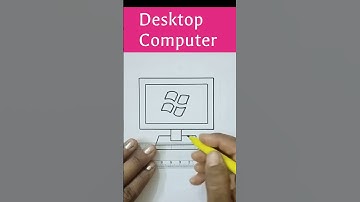 How to draw desktop computer easy step by step for beginners #drawing #shorts #computer #viral