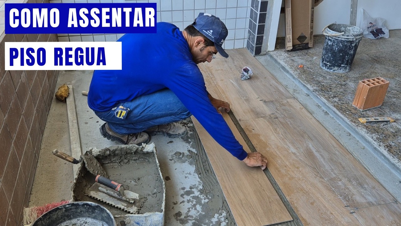 Como assentar porcelanato régua, vídeo passo a passo.