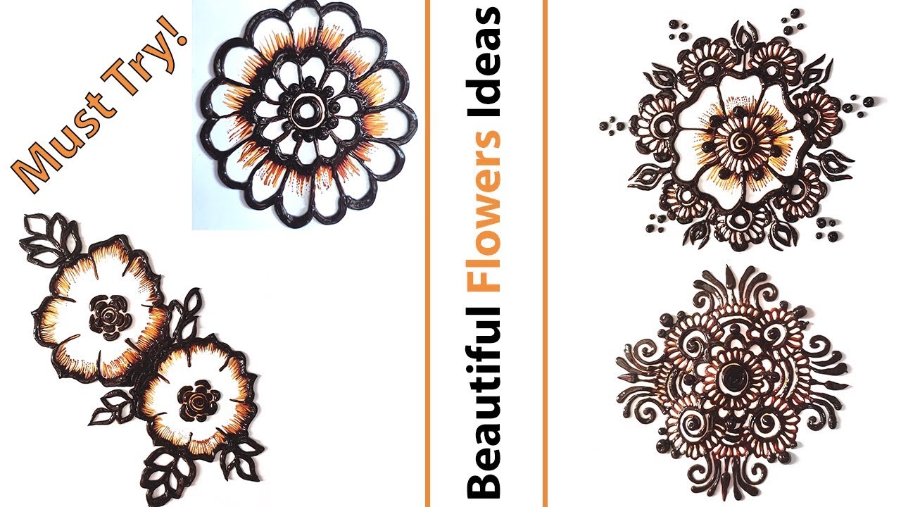 Latest Attractive Flower mehndi Ideas easy mehndi designs Flowers