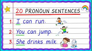 20 Sentences Pronoun | 20 Pronoun Sentences | Sentences with Pronouns | Updated Video