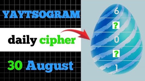 yaytsogram cipher | 30 Aug Cipher | yaytsogram daily cipher | yaytsogram code #yaytsogram #code
