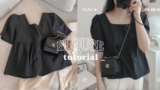how to make blouse สอนทำเสื้อมินิมอล สไตล์เกาหลี ดูจบแล้วทำได้เลย เทคนิคเพียบ พร้อมแจก Free Pattern
