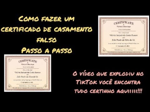 Vídeo: Como Fazer Uma Certidão De Casamento