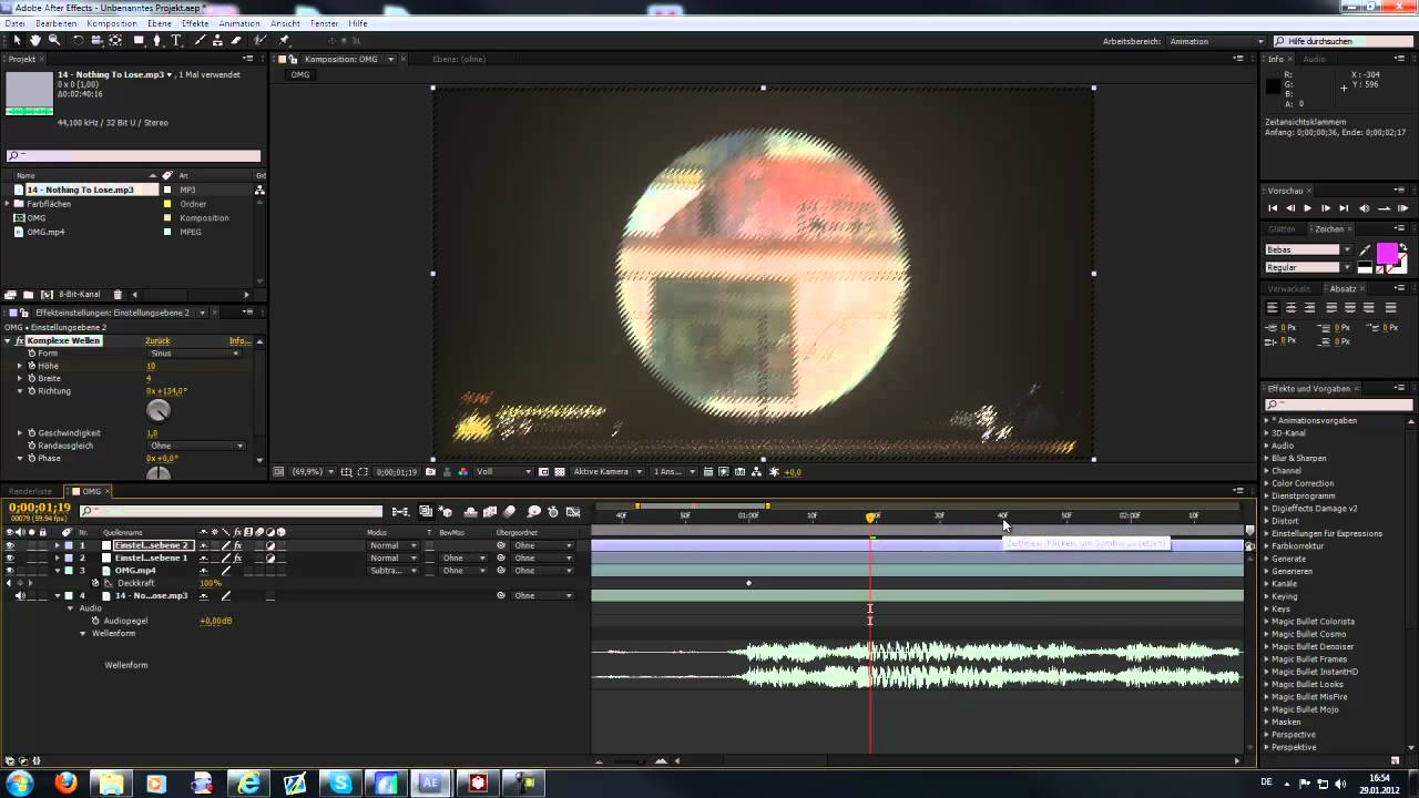 AE TUTORIAL 8# Komplexe Wellen (German)