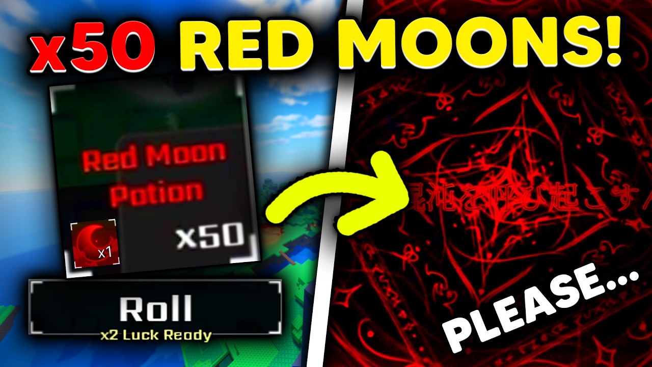 I Used 50 NEW 'RED MOON' POTIONS For NEW 'RED FULL MOON' AURA! | Sol's RNG