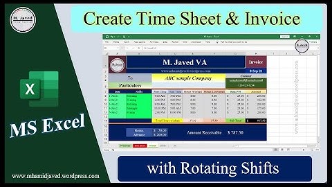 MS Excel | Create Simple Time Sheet and Invoice in MS Excel