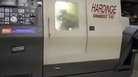 Iverson & Co. Hardinge Conquest T42 with live tooling, subspindle, parts catcher and chip conveyor