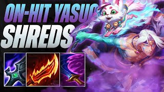 ON-HIT YASUO SHREDS THROUGH ENEMIES! INSANE ATTACK SPEED! - League of Legends