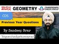 Geometry 2015(1) CDS mathematics previous year questions by Sandeep Brar
