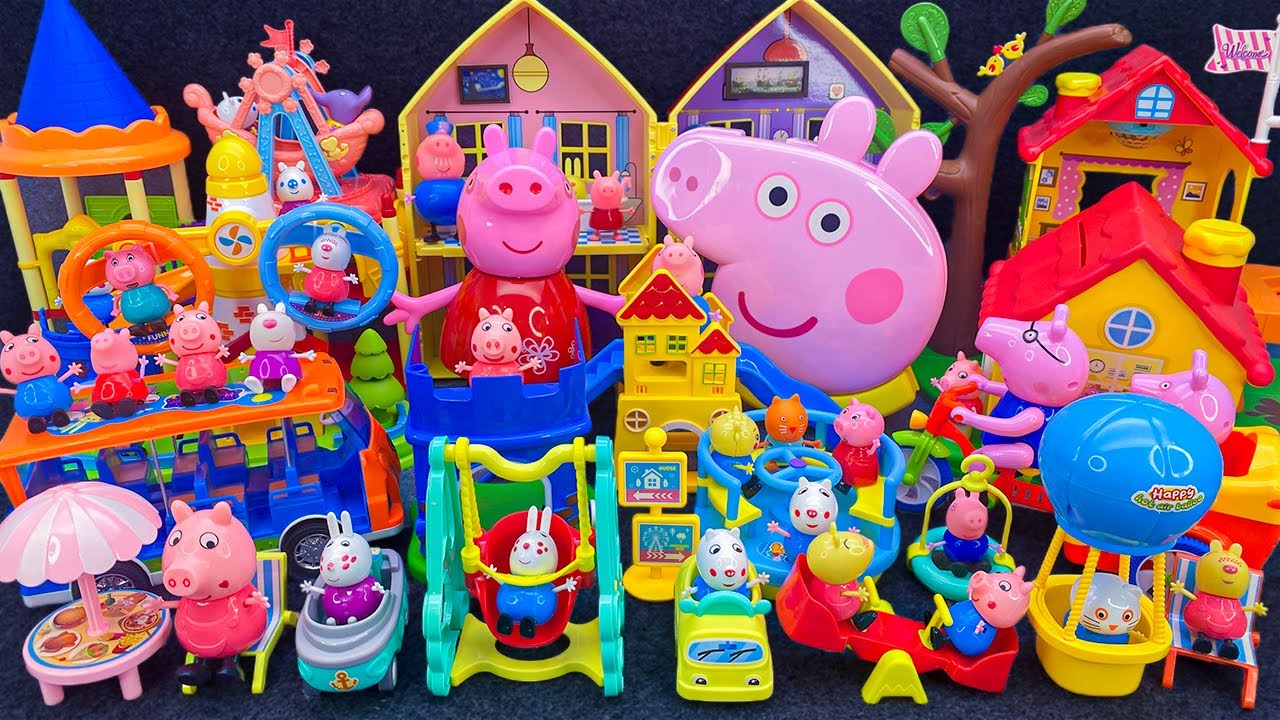 10 Minutes Satisfying with Unboxing Peppa Pig Park Slide Playset & Cute House ASMR | Review Toys