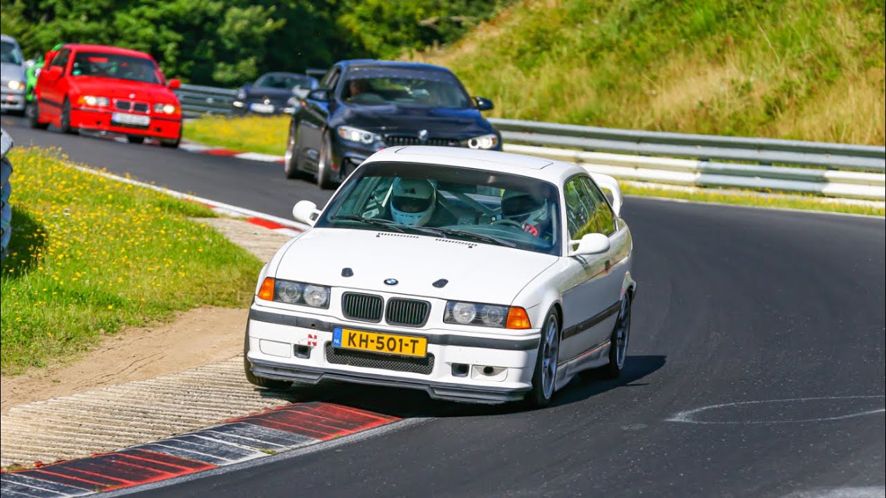 BMW E36 325i - Nurburgring Nordschleife with lots of traffic - Helmet ...