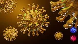 Animated Virus Cell 3D Model - Cinema 4D + Redshift Pbr Textures