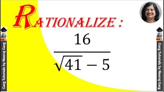 Rationalize 16 upon Root 41 - 5 | Rationalise the Denominator 16 upon root 41 - 5|How to Rationalise