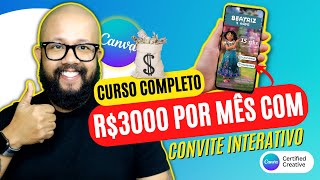 DINHEIRO COM CANVA 🔥  como fazer Convite Interativo Virtual CURSO COMPLETO 2022 screenshot 4
