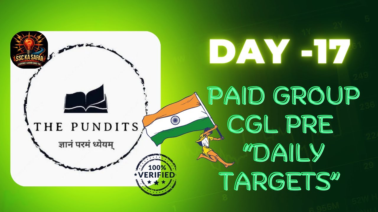 Day-17 | The Pundits Paid Group 60 days Daily target| SSC CGL Pre 2025 ...