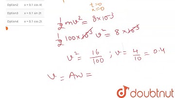 A particle of mass 100 g is executing S.H.M. with amplitude of 10 cm. When the particle passes