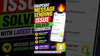 Snapchat Message Sending Issue Solved with Latest Update 🔥 | Easy Fix #urdu #hindi