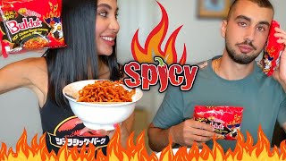 تحدي نودلز كوري حار Spicy Noodle Challenge