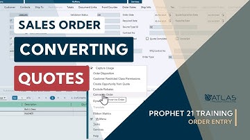 Prophet 21 Training and How To - Order Entry: Converting Quotes