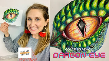 Colorful Dragon Eye Drawing | How to Draw a Dragon Eye with Colored Pencil