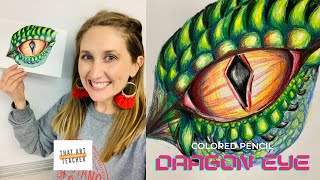 Colorful Dragon Eye Drawing | How to Draw a Dragon Eye with Colored Pencil