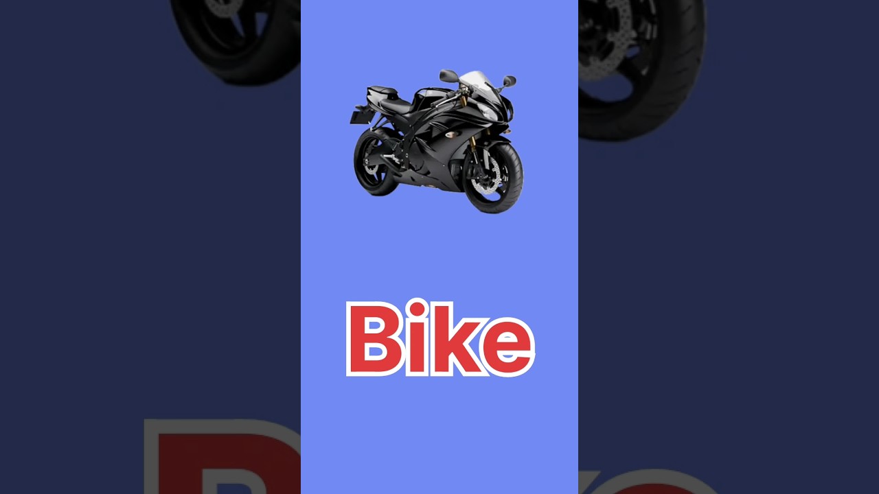 learn vehicles names car bike bus