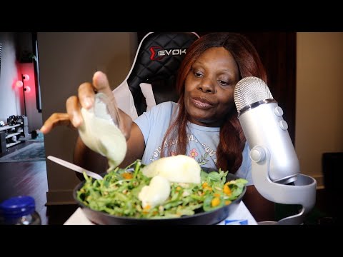 Green Salad Vegan Ranch ASMR Eating Sounds