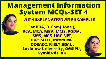 Management Information System MCQs-Set 4 | Multiple Choice Questions |  DOEACC | Lucknow  University