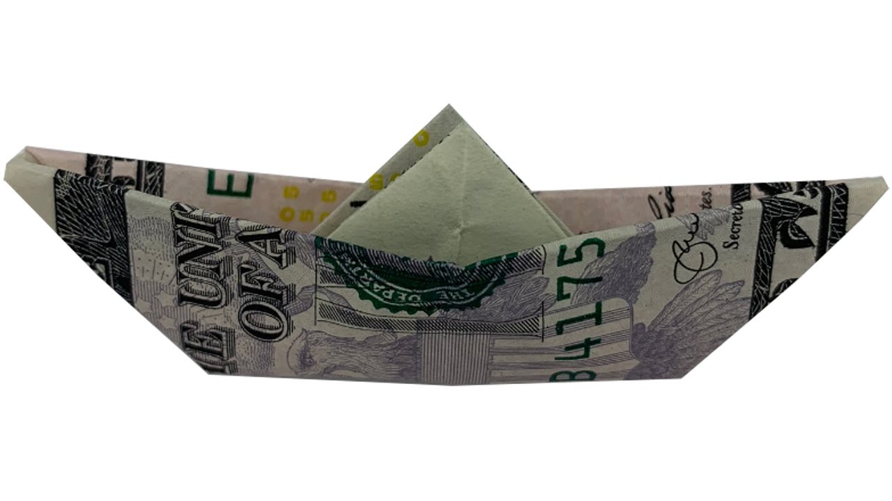 How To Make A Dollar Origami Boat With A 5 Bill Money Origami YouTube