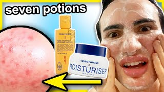 I tried SEVEN POTIONS for one week! (skincare for men?!)