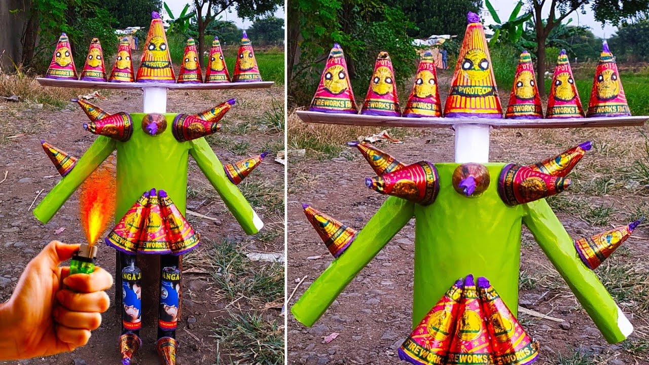 Making ravan of diwali anar and burning it ! ravan dahan ! 2021 ! how ...