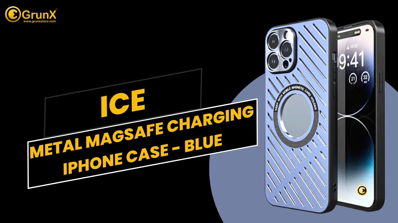 Ice - Metal Magsafe Charging iPhone Case - Blue | GrunX
