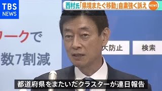 西村経済再生相 「県境をまたぐ移動」自粛を強く訴え