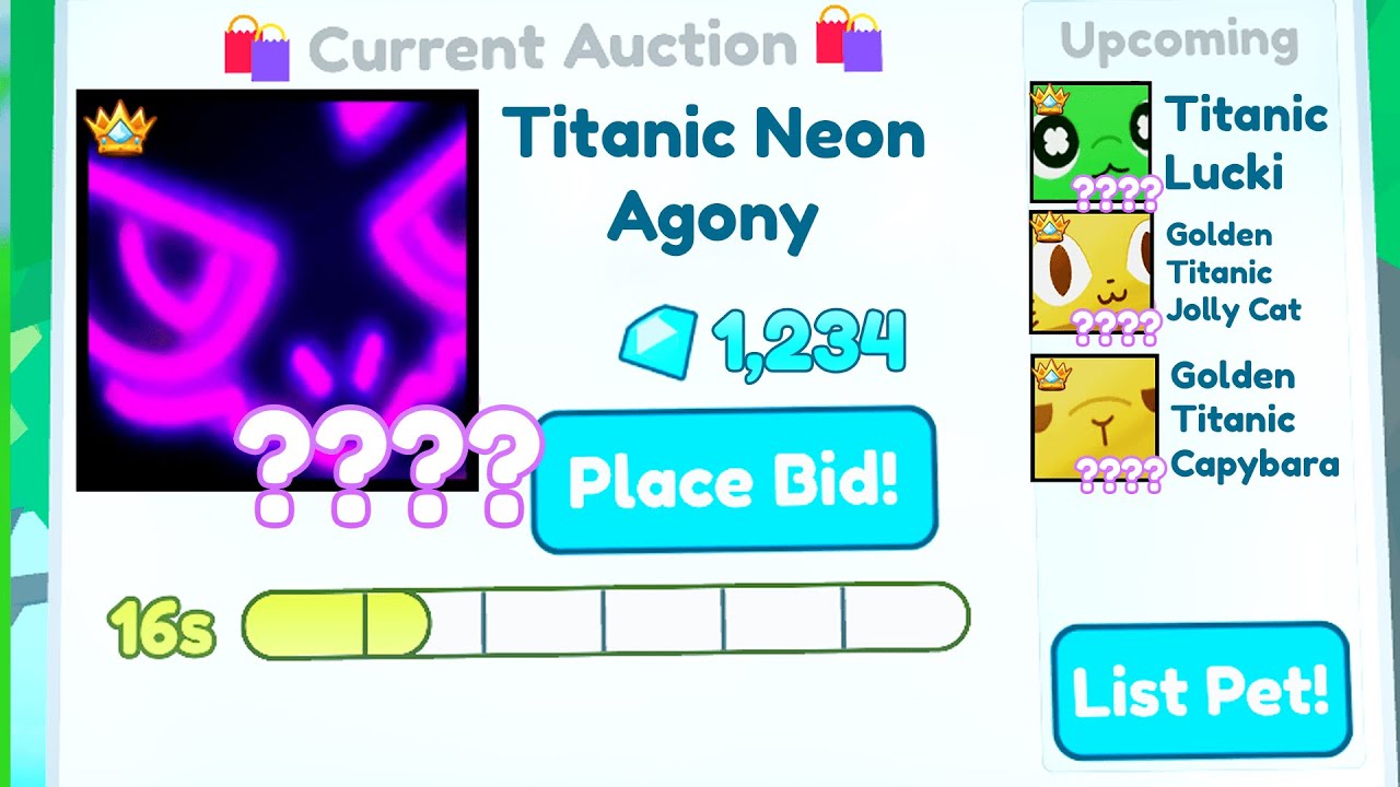 Auctioning huge pets for free (Pet Simulator X)