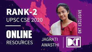 Rank 2 CSE 2020 | Jagrati Awasthi's  Online Resources  & Booklist For UPSC CSE Preparation