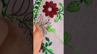 Hand embroidery design, Dress borderline flower stitch design, কামিজ/ওড়নার নিচের হাতের সেলাই ডিজাইন