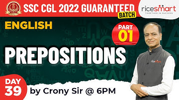 English Grammar | Prepositions - Part 1 | SSC CGL English By Crony Sir