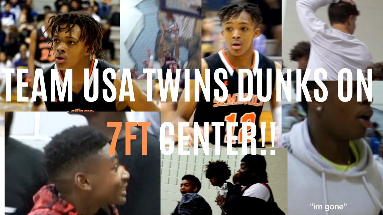 TEAM USA FRESHMEN TWINS DEMARI AND DECARI HENDERSON SHUT DOWN THE GYM! | POSTER ON 7FT CENTER