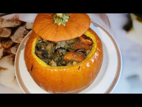 Жаркое с курицей в тыкве. Очень вкусное и необычное блюдо Roast chicken in pumpkin. Пошаговый рецепт