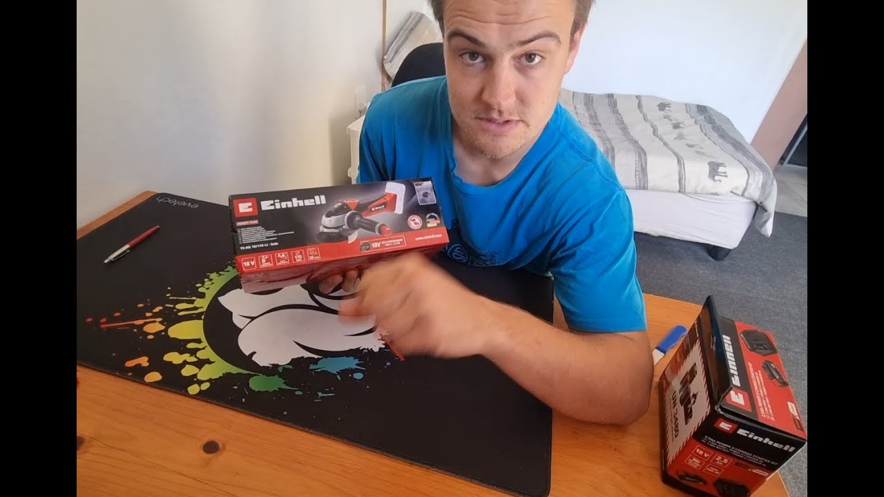 Einhell cordless angle grinder unboxing and review