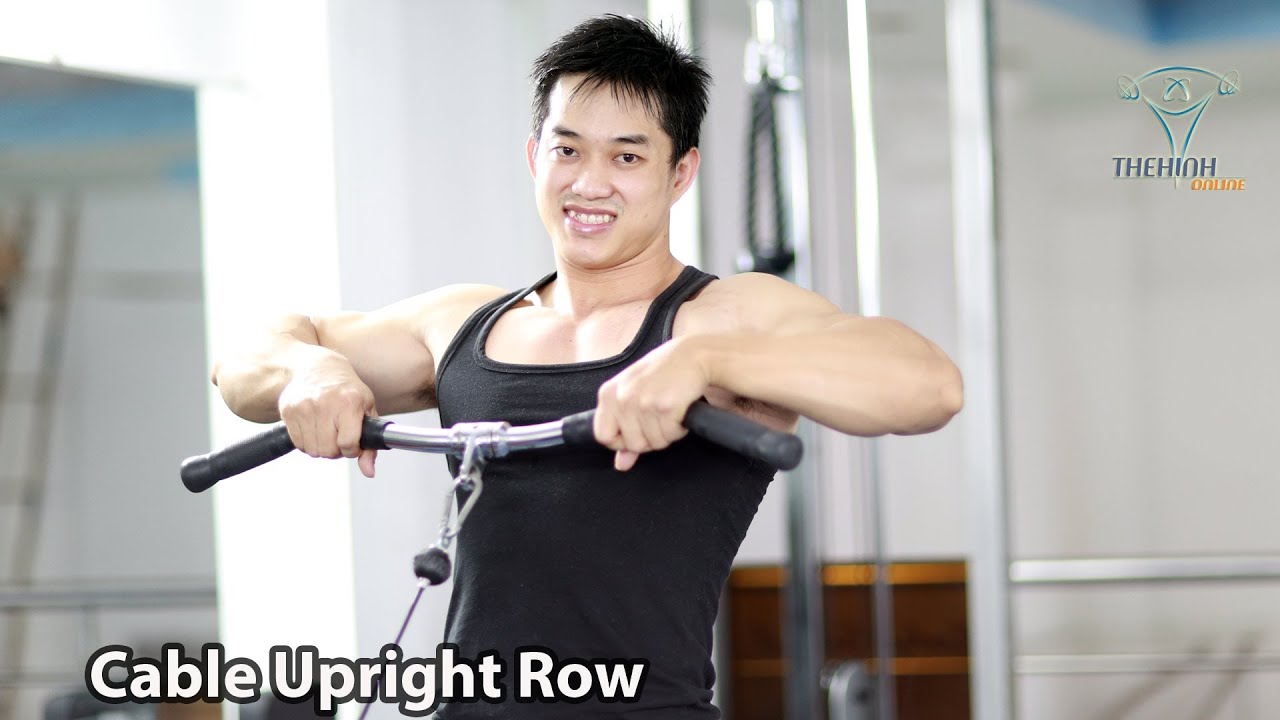 Cable Upright Row Cắt cơ vai trước và ngang, cầu vai - YouTube