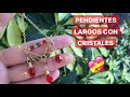 Como hacer PENDIENTES LARGOS y elegantes con cristales [BISUTERIA] Paso a Paso