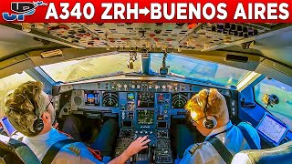Edelweiss A340-300 Cockpit Zurich🇨🇭 to Buenos Aires🇦🇷
